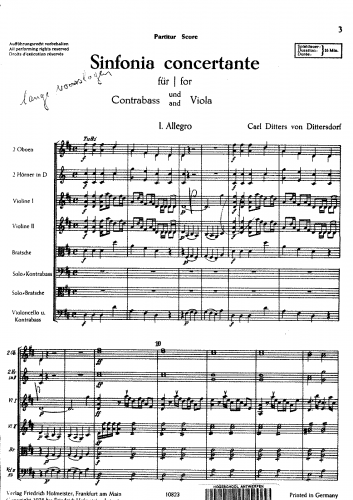 Dittersdorf - Sinfonia concertante in D major - Full Score