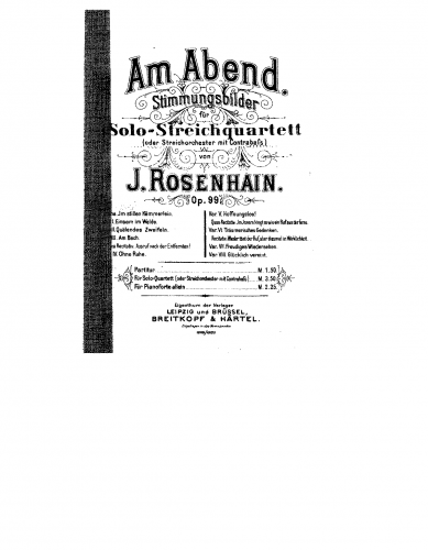 Rosenhain - Am Abend - Score