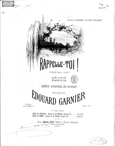 Garnier - Rappelle-toi! (Vergiss mein nicht) - Score