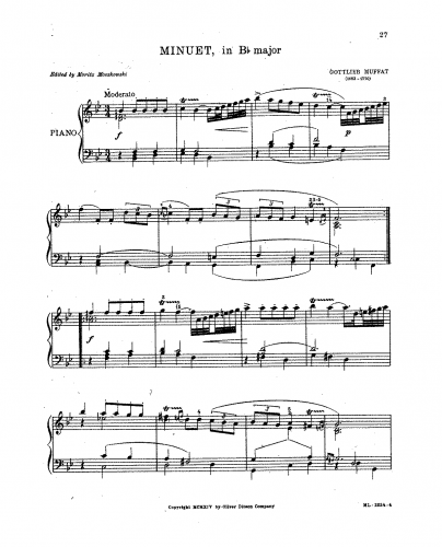 Muffat - Minuet in Bb - Score