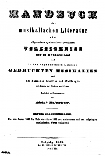 Whistling - Handbuch der musikalischen Litteratur - Complete Book
