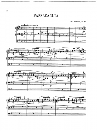 Wermann - Passacaglia, Op. 95 - Score