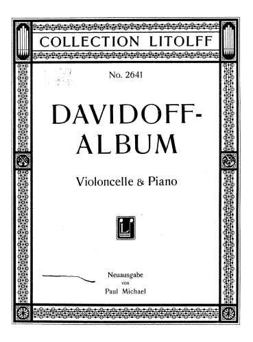 Davydov - Romance sans paroles - Piano Score and Cello Part