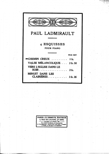 Ladmirault - 4 Esquisses pour piano