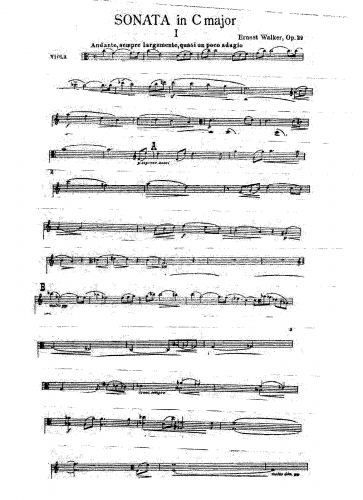 Walker - Sonate en Ut pour alto et piano - Viola (Incomplete)