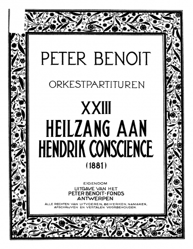 Benoît - Heilzang aan Hendrik Conscience - Score
