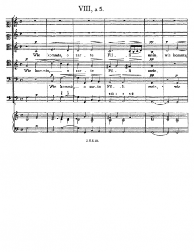 Schein - Wie kommt's, o zarte Filli mein - Score