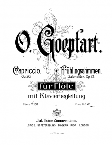 Goepfart - Frühlingsstimmen, Op. 21 - Scores and Parts