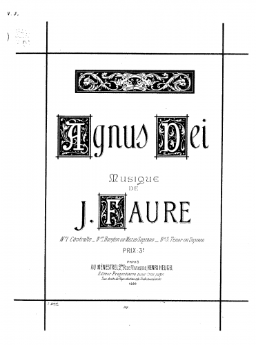Faure - Agnus Dei - Score