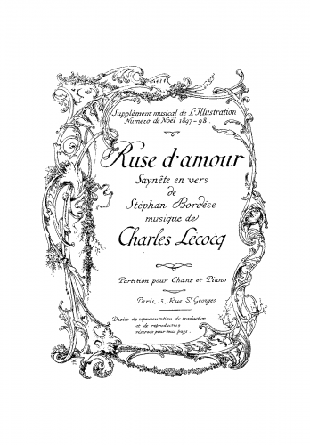 Lecocq - Ruse d'amour - Vocal Score - Score