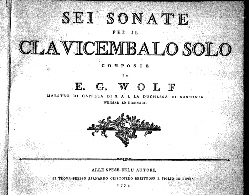 Wolf - 6 Keyboard Sonatas, 1774 - Score