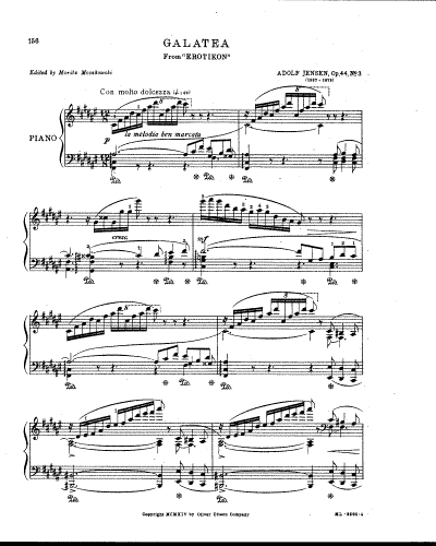 Jensen - Eroticon - Piano Score Galatea (No. 3) - Score
