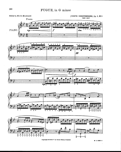 Rheinberger - Three Pieces - No. 3 Fugue in G Minor
