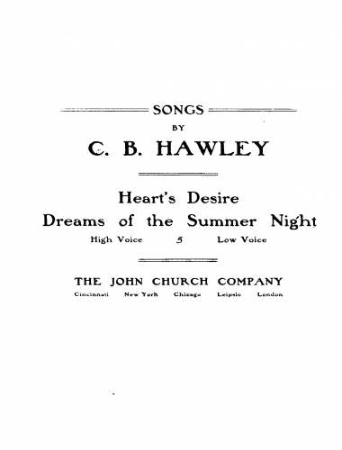 Hawley - Heart's Desire - Score