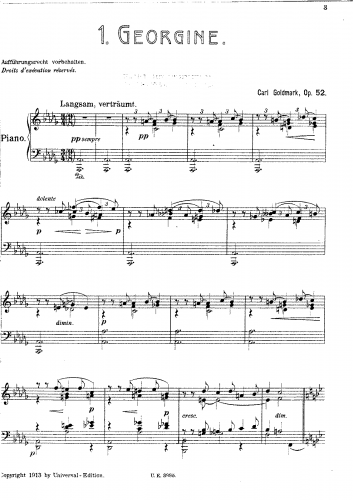 Goldmark - Georginen, Op. 52 - Score