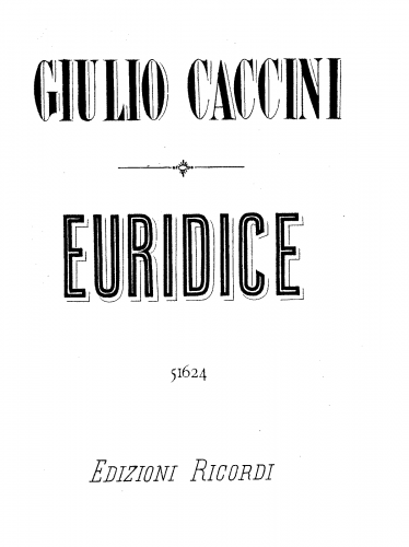 Caccini - Euridice - Score