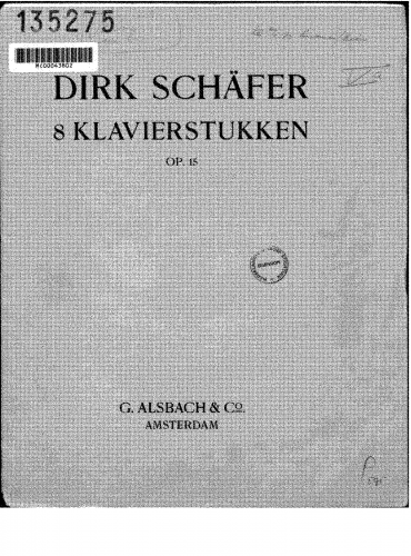 Schäfer - 8 Piano Pieces - Score