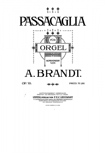 Brandt - Passacaglia in F major - Score