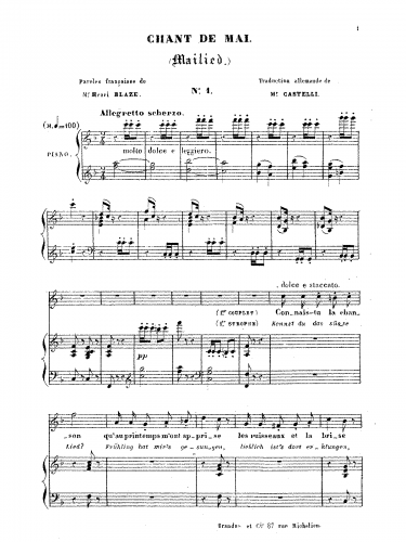 Meyerbeer - Chant de mai - Score