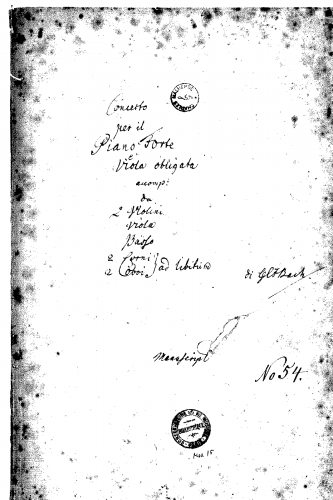 Bach - Double Concerto for Viola and Piano - Score