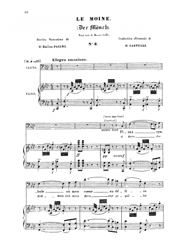 Meyerbeer - La moine - Vocal Score - Score
