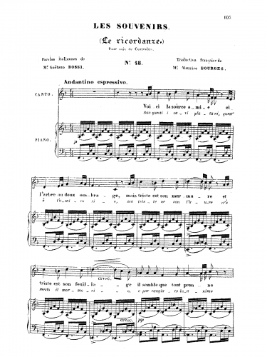 Meyerbeer - Le ricordanze - Score