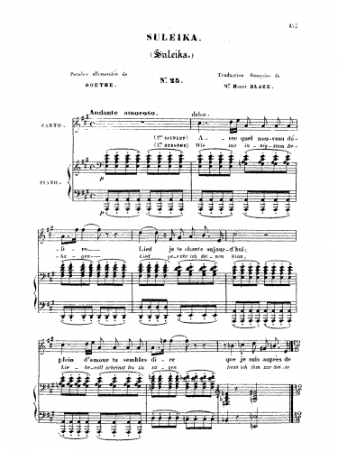 Meyerbeer - Suleika - Score