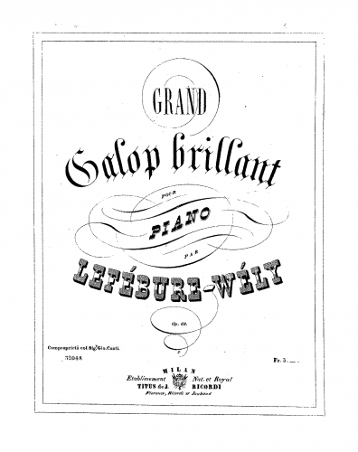 Lefébure-Wély - Grand galop brillant - Score
