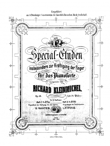 Kleinmichel - 12 Special-Etüden - Score