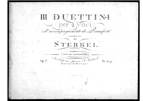 Sterkel - 3 Duettini - Score