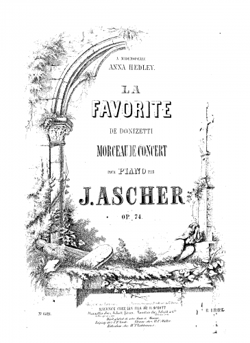 Ascher - Grand mourceau de concert sur 'La favorite' - Score