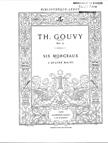 Gouvy - 6 Morceaux, Op. 59 - Score