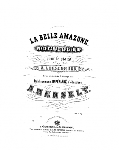 Loeschhorn - La belle amazone - Score