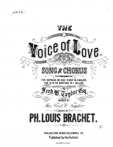 Brachet - The Voice of Love - Score