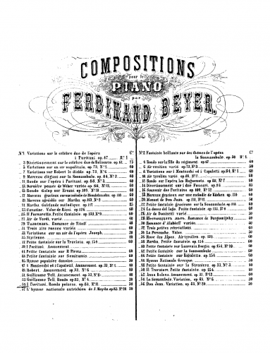 Beyer - Le premier début - Score