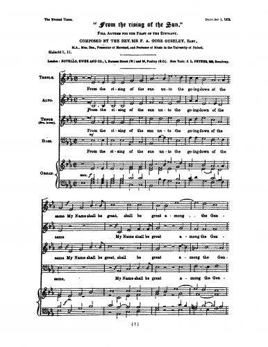 Ouseley - From the Rising of the Sun - Score