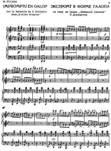 Glinka - Impromptu-Galop - Score