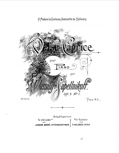 Sapelnikov - 3 Pieces, Op. 5 - No. 1 Valse-Caprice