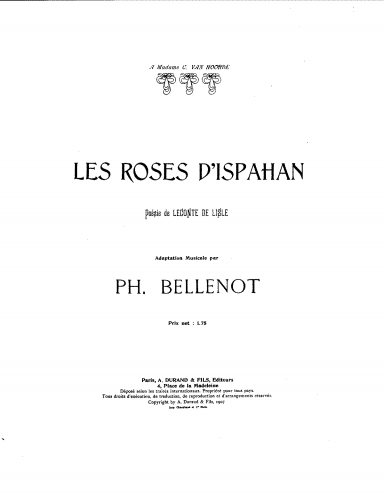 Bellenot - Les roses d'Ispahan - Score