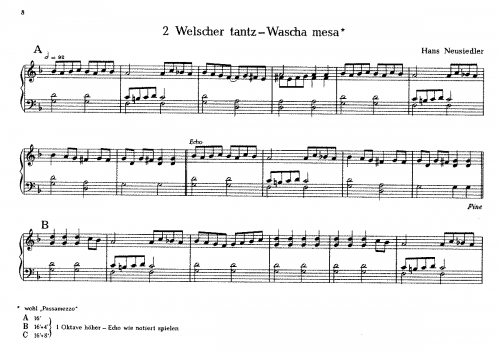 Neusiedler - Welscher tantz - Score