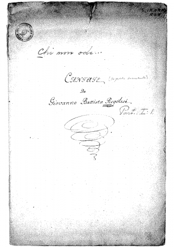 Pergolesi - Cantata - Score