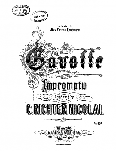 Nicolai - Gavotte-Impromptu in G major - Score
