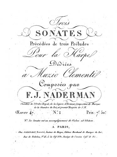Naderman - 3 Sonatas - complete score