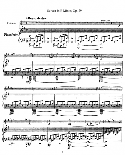 Busoni - Violin Sonata No. 1 - Score