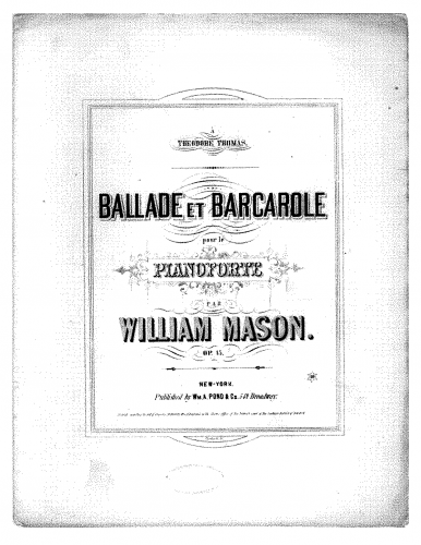Mason - Ballade et barcarole - Score