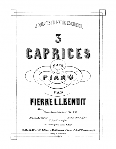 Benoît - 3 Caprices - Score