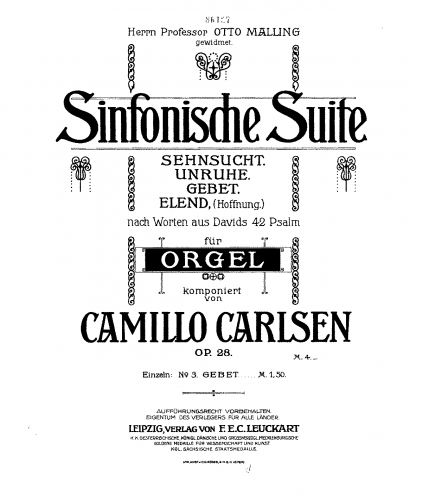 Carlsen - Symphonic Suite - Score