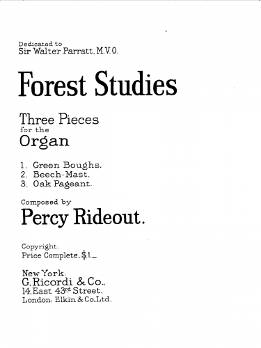 Rideout - Forest Studies - Score