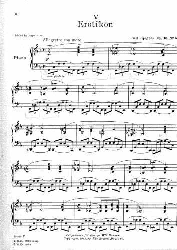 Sjögren - Erotikon, Op. 10 - No. 5