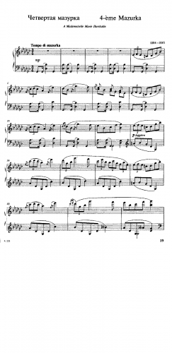 Balakirev - Mazurka No. 4 - Piano Score - Score